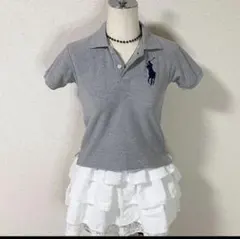y2k ラルフローレン ビッグポニー ポロシャツ グレー 平成女児 平成ギャル