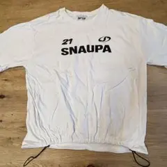 【美品】SNAPCLUB SNAUPA ロゴT／ホワイト L ドローコード付きのサムネイル