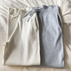 ユニクロ　ウォッシャブルニットリブパンツ