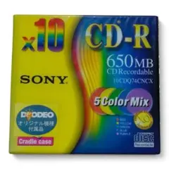 【SONY／ソニー】CD-R 650MB 5Color Mix 10枚セット
