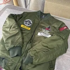 90s 古着　MA-1 ミリタリージャケット　カーキ　緑　ジャケット
