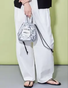 CITENパデッド バケット バッグ シルバー