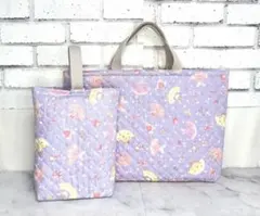 入学入園　レッスンバック　上靴入れ　2点セット バレエ パープル