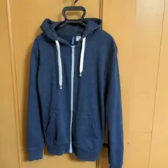 H&M DIVIDED ダークブルー ジップアップパーカー　メンズパーカー