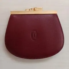 【美品】Cartier　ボルドー レザー コインケース