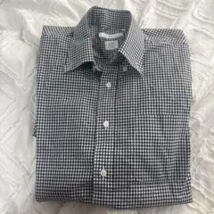 黒と白のギンガムチェック 半袖シャツ