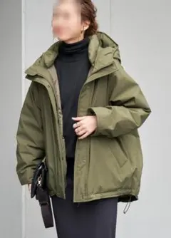 撥水フーデッドダウンコート　Spick &Span 撥水フーデッドダウンハーフコート（ダウンジャケット）｜Spick