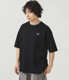 【別注】FRED PERRY / オーバーサイズ ピケ TシャツブラックMサイズ
