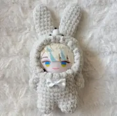 【ホワイト】 うさぎ にじぱぺっと ぬい服10cm きぐるみ