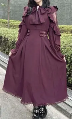 ロジータ ロング丈 ワンピース レッド