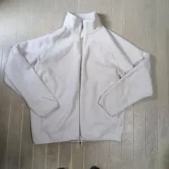 UNIQLO ホワイト フリースジャケット フルジップ Lサイズ