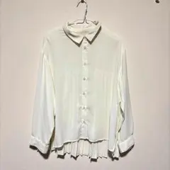 バックプリーツ 長袖シャツ ホワイトのサムネイル
