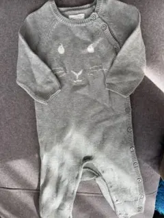 babyGAP グレーのウサギ模様ロンパース 6-12ヶ月