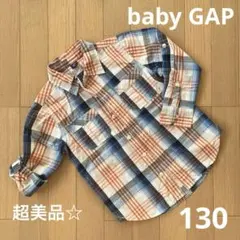 美品　ベビーギャップ　長袖　半袖　2way チェック シャツ　男の子