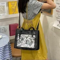 痛バッグ 黒 ブラック ショルダーバッグ トートバッグ 痛バ 推し活 ヲタ活