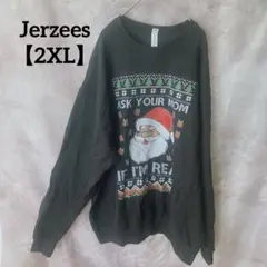 Jerzees【2XL】黒　サンタ プリント スウェット プルオーバー　ブラックのサムネイル