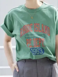 Championプリント Tシャツ グリーン　Lサイズ