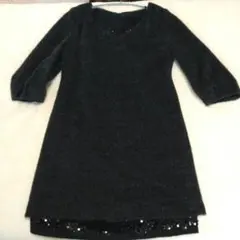 アルパカ48％　ワンピース　ラメアクセント