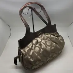COACH オールドコーチ　手提げバッグ シグネチャーキャンバス×本革