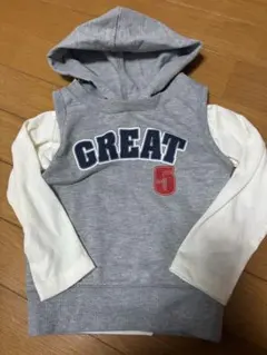 グレー フード付き トレーナー