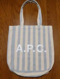 A.P.C. ストライプ ロゴ トートバッグ