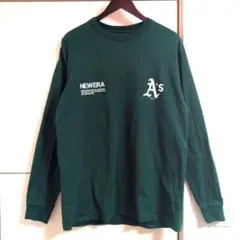 ニューエラ アスレチックス 両面プリントロンT 古着 MLB メジャーリーグ