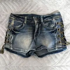 Y2K グランジ ローライズ デニムショートパンツ