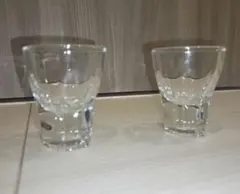 クリスタルカット風ショットグラス2個セット