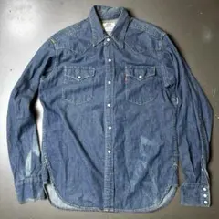 levi's M 香港製 ウエスタンシャツ デニムシャツ 長袖　ボタンダウン