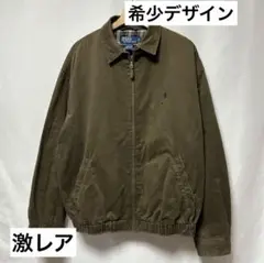 90s ラルフローレン　スイングトップ　ハリントンジャケット　カーキ　フェード