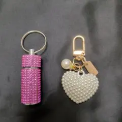 キーホルダー2点セット　ハート　バッグチャーム