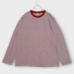 エーグル （XL）　Tシャツ 長袖　カットソー ボーダー　大きいサイズ　赤
