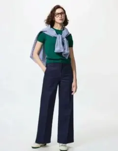 新品未使用ユニクロ　ワイドトラウザージーンズ　М　裾上げ済