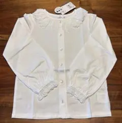 新品タグ付　ミキハウス　レース襟ブラウス　130サイズ　卒業　入学式