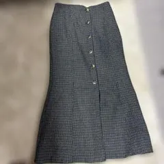 MURUA ネイビー ホワイト チェック マーメイドスカート