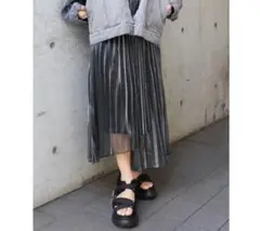 MURUA　シャイニープリーツラップスカートのサムネイル