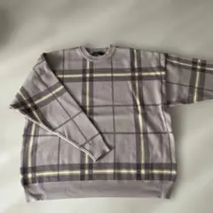 RAGEBLUE チェック柄オーバーニット S