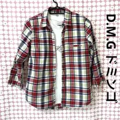 D.M.G ドミンゴ チェック柄シャツ　7分袖シャツ　Mサイズ