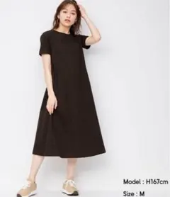 GU・Aラインワンピース・茶色・Sサイズ