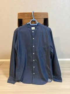 BACK NUMBER ダークブルー デニム風シャツ M 薄手