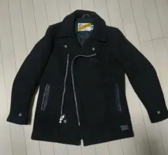 Ｌサイズ【ほぼ未使用】ショット×クライミー メタルボタン ピーコート Schott(ショット)MADE in USA・740C「パイピングレザー」24ozメルトンP