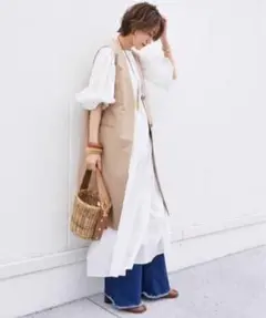 Audrey and John Wad ボリュームスリーブロングワンピース