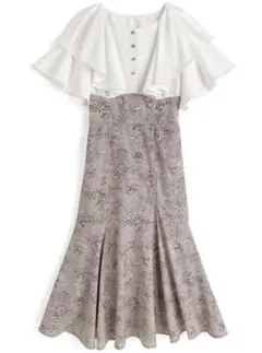 GRL花柄ドッキングマーメイドワンピース