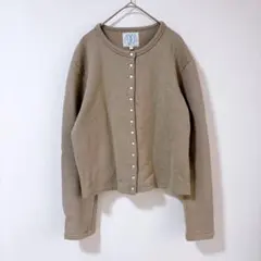 agnès b. アニエスベー　カーディガンプレッション　裏起毛　ベージュ