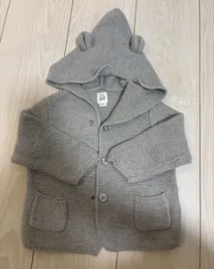 baby GAP くま耳 ニットカーディガン グレー