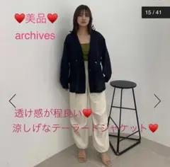 archive ドロスト　シアー　テーラードジャケット　ブラックのサムネイル