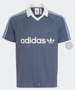 新品M⚪︎adidas デニム サッカー ジャージ Tシャツ ブルー | Mercari