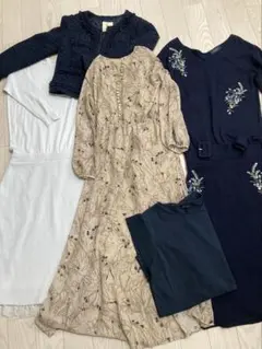 まとめ売り　ワンピース　花柄ドレス　ネイビーセットアップ