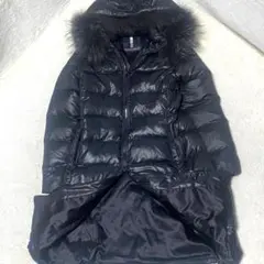 【極美品】ダーマコレクション ロングダウンコート ベルト ブラック Aライン M DAMA collection】ロングダウンコート【3Lサイズ】