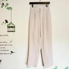 ローリーズファーム/ハイウエスト テーパードパンツ 後ろゴム アイボリー M